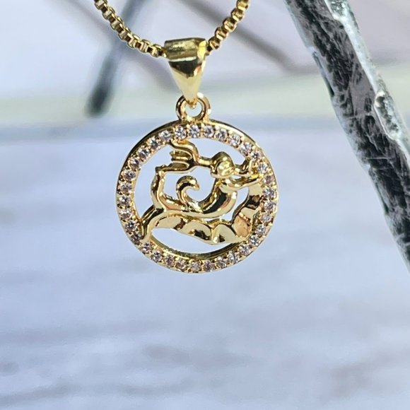 Gold Plated CAPRICORN Sing Zodiac Horoscope Pendant Necklace - Picture 8 of 11